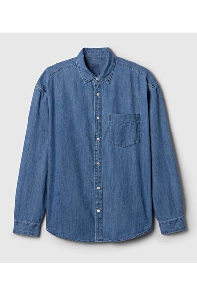 GAP Denim Big Gömlek 589582-589790 Erkek Kot Gömlek LACİVERT