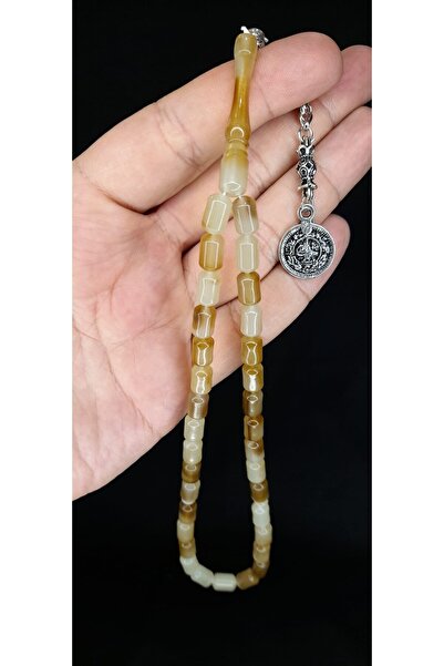 Anemore Collection مسبحة عين القطة باللون البني - قطع بغطاء للرأس T-336