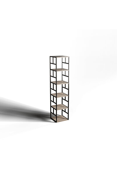 Metal Çerçeveli Ahşap Raf (40X40X190 CM) – Yüksek Ve Dayanıklı Tasarım