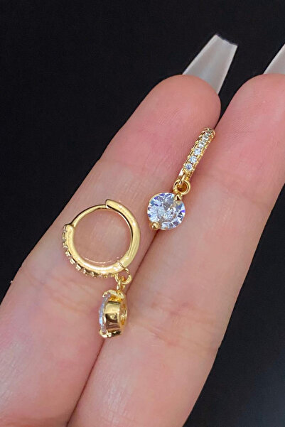 Blisse Piercing Kadın Büyük Sallantılı Zirkon Taşlı Tragus Helix Kıkırdak Çel...