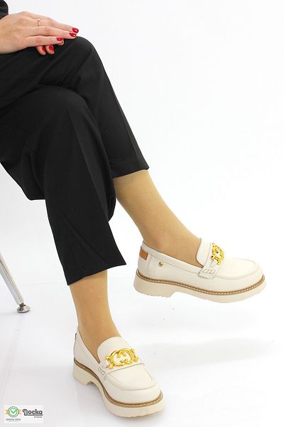 Mammamia Women's Genuine Leather Laceless Loafer Orthopedic Shoes M26Ya3685