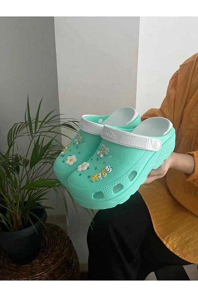 SUNSTEP Green Smile Mint - Hospital Slippers Doctor Break Cook Laboratory και πισίνα