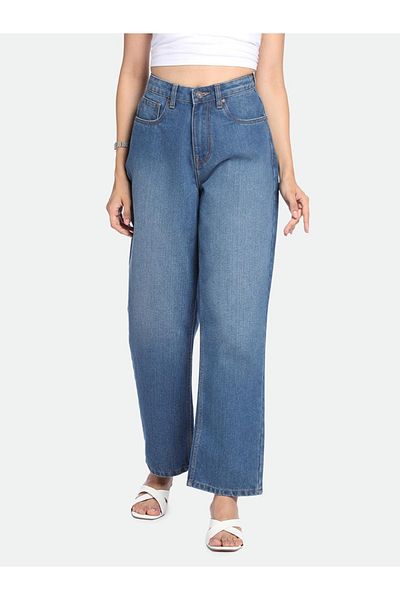 Dennis Lingo By Styli Mid Wash Blue Relaxed Fit Jeans