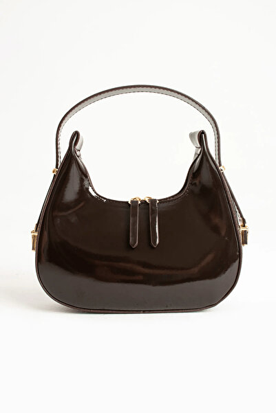 NİSSEA Τσάντα από λουστρίνι ρετρό πικρό καφέ