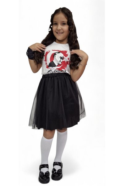 HEPSİMİNNAK Girl's Black Tutu Skirt April 23 October 29 October 10 Show Girl's Black Tutu Show Skirt Party