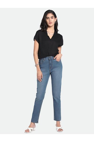Dennis Lingo By Styli Mid Wash Slim Fit Mid-Rise Jeans