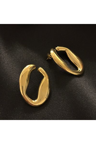 Zeyn Design Model Gold Steel Earrings