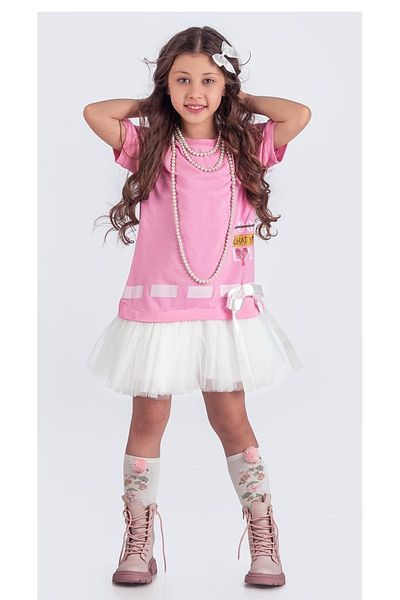 Mnk Baby&Kids ROZ M00703 - Rochie sport pentru fete de vara cu fusta tutu