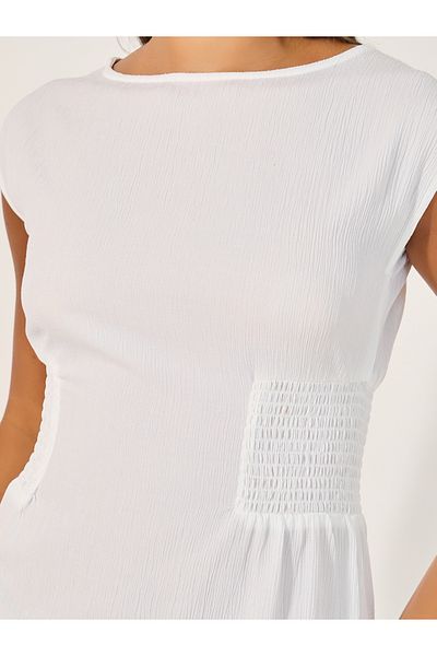 Styli Textured Sleeveless Sheath Midi Dress