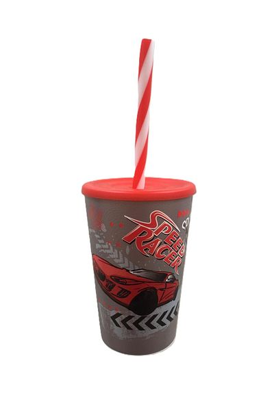 Herevin 340 Cc Patterned Glass with Straw-Speed ​​Racer