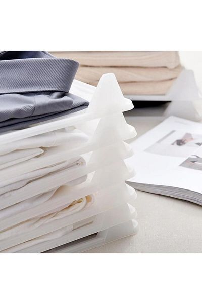 Pazarika 5 Pieces Plastic T-Shirt Organizer, Shirt, Dress, Closet Organizer