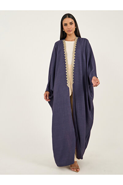 Styli Lace Detail Batwing Sleeve Abayac
