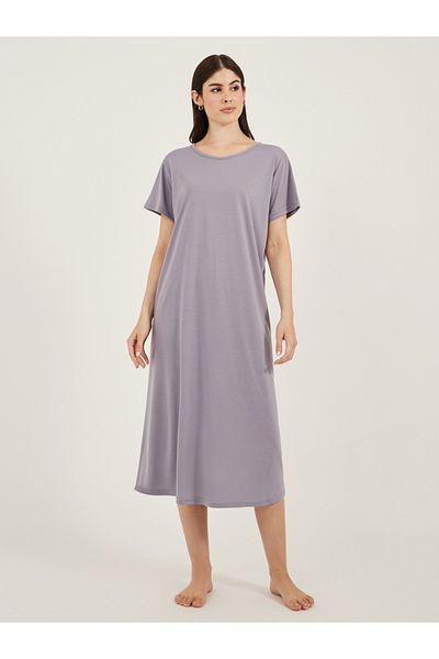 Styli Solid Crossover Back Detail Sleep T-Shirt