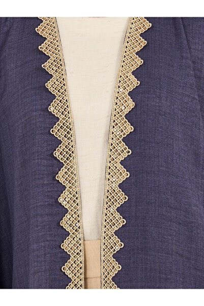 Styli Lace Detail Batwing Sleeve Abayac