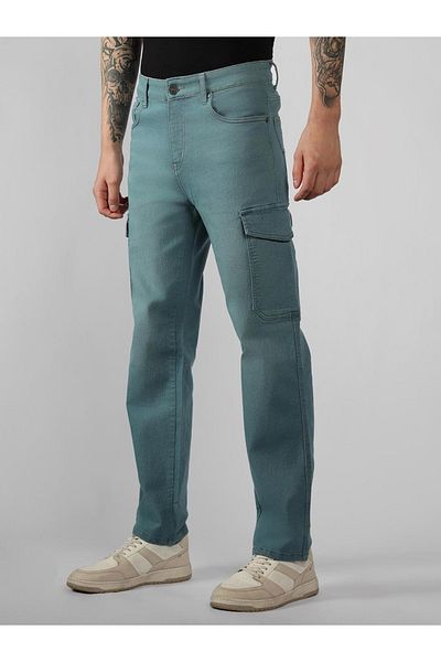 Dennis Lingo By Styli Relaxed Fit Blue Cargo Jeans