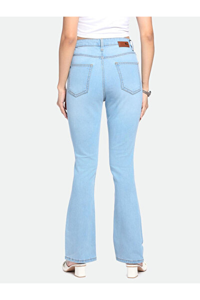 Dennis Lingo By Styli DL Woman Bootcut High-Rise Clean Look Light Fade Stretchable Jeans