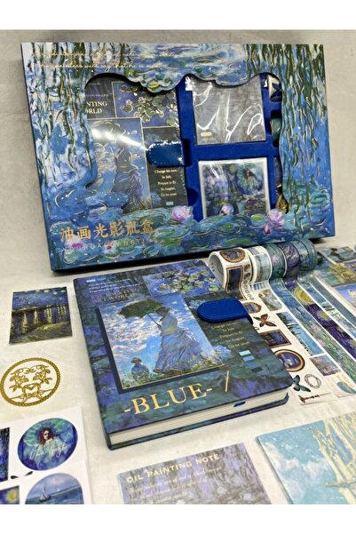 Kağıt Gemi Dükkan Claude Monet Madame Monet and Her Son Koyu Mavi Kutu Defter...