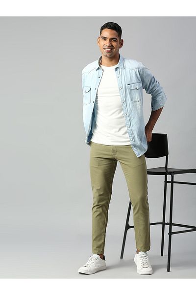 Dennis Lingo By Styli Tapered Fit Chinos Trousers