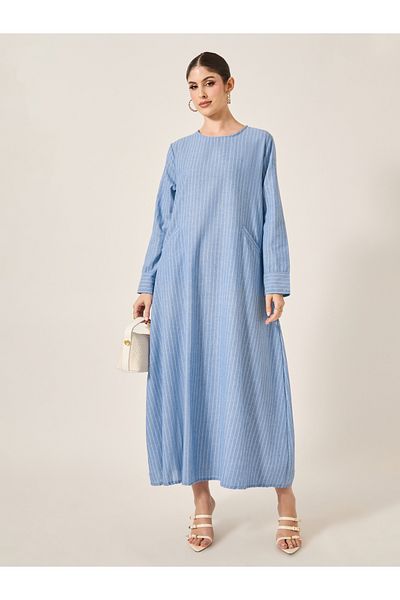 Styli Striped A-Line Jalabyia with Pockets