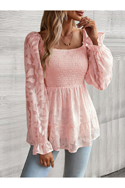 Diva By Styli Solid Smocking Detail Top