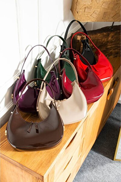 NİSSEA Τσάντα από λουστρίνι ρετρό πικρό καφέ