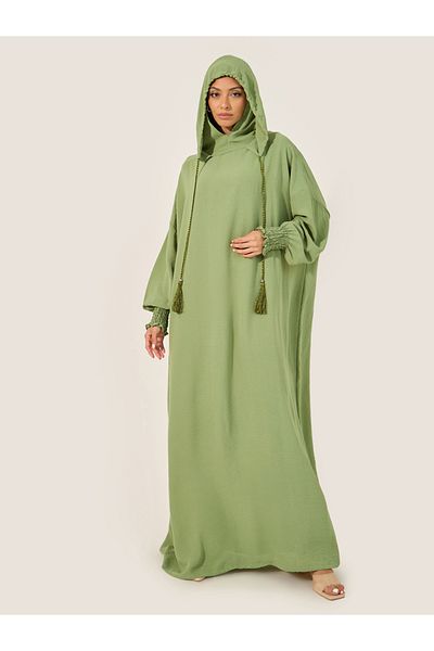 Styli Oversized Hooded Jalabyia with Tassel Detail