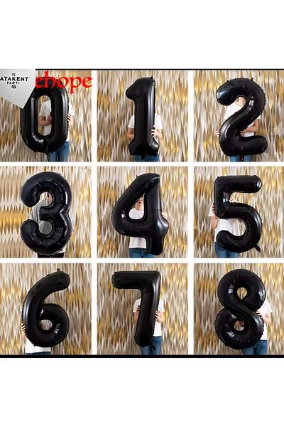 ATAKENT PARTİ Black Foil Number Number Balloon 76 cm (0-9)