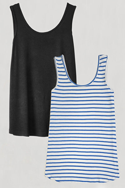 EFFE Tricou pentru atlet cu bretele groase din bumbac, 2 bucăți