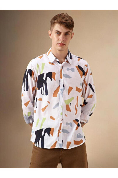 Dennis Lingo By Styli Abstract Printed Regular Fit Casual Shirt