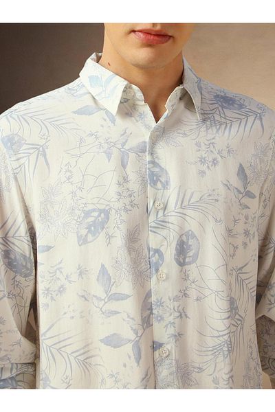 Dennis Lingo By Styli Floral Print Button-Down Shirt