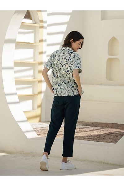 Sanskrutihomes By Styli Printed Collared Top with Trousers Co-Ords