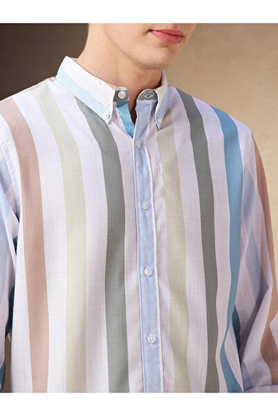 Dennis Lingo By Styli Striped Button Down Collar Casual Shirt