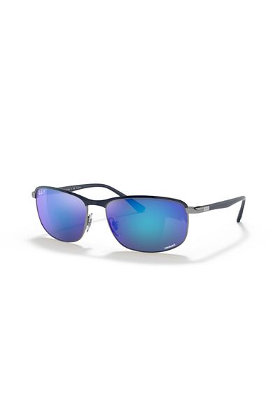 Ray-Ban Ray Ban Unisex Pillow Sunglasses- Rb 3671ch - Lense Size:60mm - Blue On Gunmetal