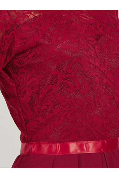 Take Two By Styli Lace Round Neck A-Line Maxi Dress