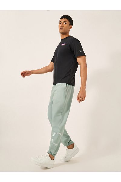 Styli Placement Print Fleece Oversized Joggers