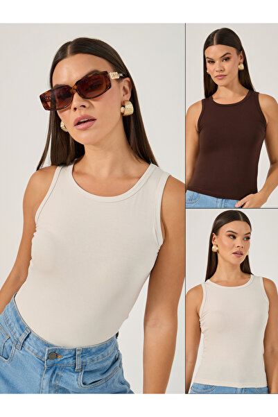 Styli عبوة من قطعتين من تانك توب بدون أكمام من القطن والليكرا