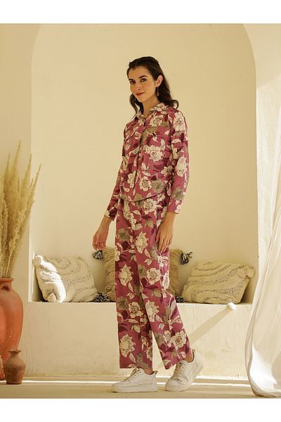 Sanskrutihomes By Styli Printed Spread Collar Shirt and Trousers Co-Ords