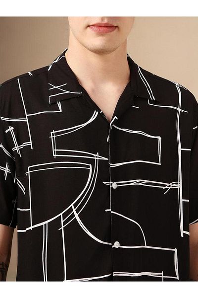 Dennis Lingo By Styli Abstract Print Button-Down Collar Casual Shirt