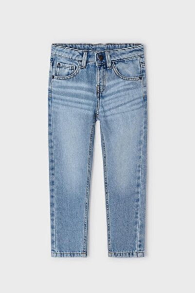 MAYORAL Erkek Çocuk 3-9 Yaş Straight Fit Denim Pantolon 3544 Kot Mavi