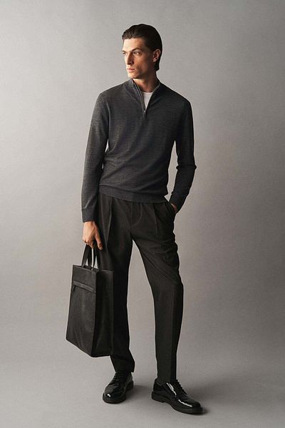 H&M Slim Fit Zip-top merino wool jumper
