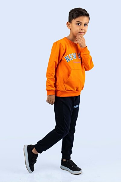 Mnk Baby&Kids Νέα Υόρκη Φούτερ με στάμπα MNKDM1001-NY ΠΟΡΤΟΚΑΛΙ