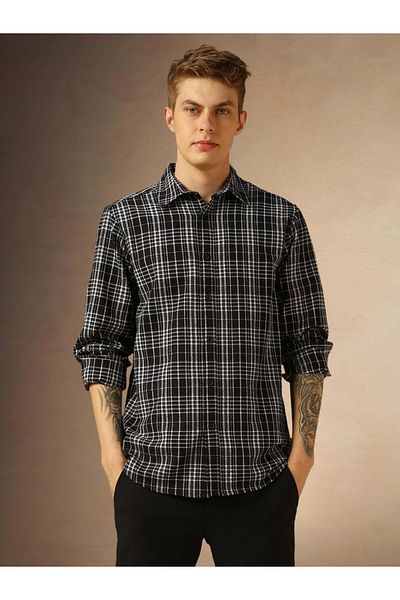 Dennis Lingo By Styli Checked Long Sleeves Casual Shirt