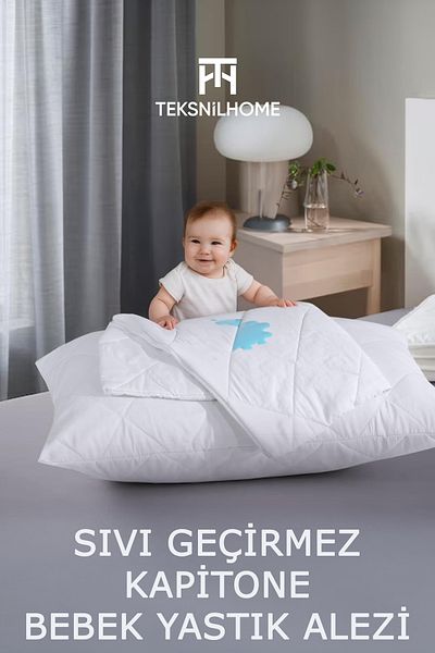 TeksNil Home Protector de perne matlasat din bumbac natural 100% pentru bebelusi rezistent la lichide 35x45 cm 120grm2