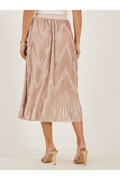 Styli Plisse Elasticated Waistband Midi Skirt