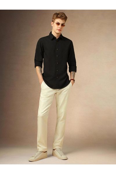 Dennis Lingo By Styli Button-Down Collar Plain Casual Shirt