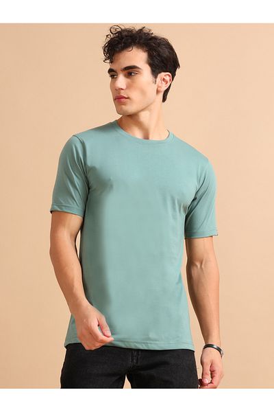 Bushirt By Styli Solid Short Sleeve Regular Fit T-Shirt