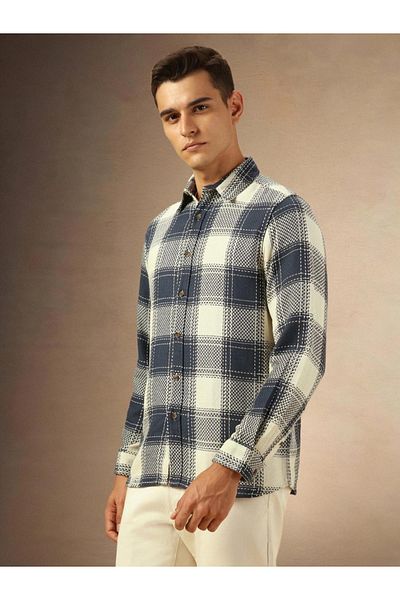 Dennis Lingo By Styli Checked Button-Down Collar Shirt