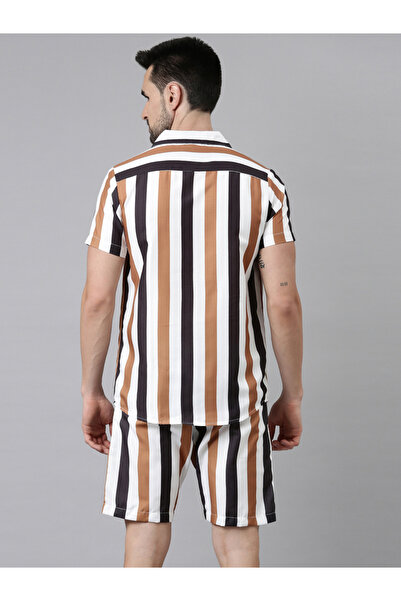 Bushirt By Styli Striped Regular Fit Shirt and Shorts Co-Ords