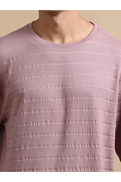 Bushirt By Styli Textured Round Neck Oversized T-Shirt