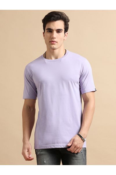 Bushirt By Styli تي شيرت سادة برقبة دائرية وقصة عادية